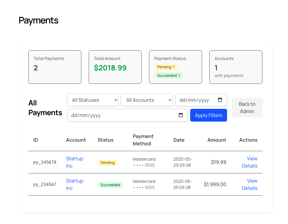Payment handling